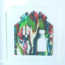 Painting of house new home 3d mounted unique unusual picture gift marble acrylic
