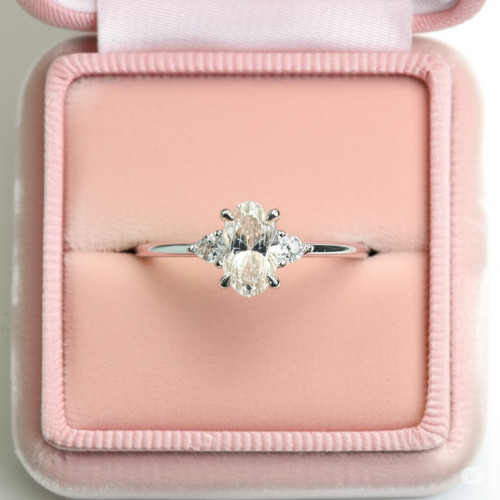 Oval moissanite women ring - moissanite, women's