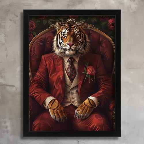 Anthropomorphic tiger red - tiger,