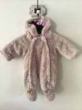 Ted Baker Talina Faux Fur Snowsuit/Pramsuit, Age 0-3 Months, Very Good Condition