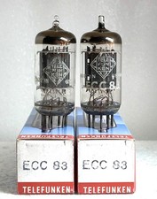 2 x tubes  ECC83 12AX7 Telefunken  ribbed plates matched pair