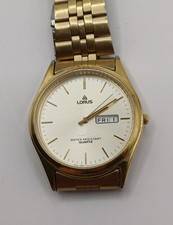 Vintage Men's Lorus Gold Plated Bracelet Analogue Date Quartz Watch, 37mm