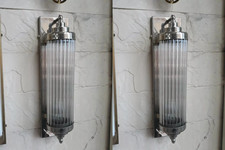 Pair Vintage Art Deco Nickel