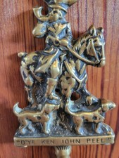 John Peel Antique Brass Door Knocker Hunting Scene with Horse, Hounds, and Fox