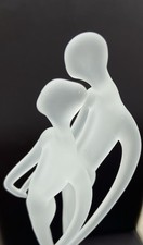 Vintage Frosted Glass Figurine Sculpture By David Keenan ‘Lovers’