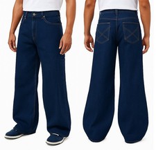 Baggy Jeans Wide Leg Skater Denim Loose Fit Skate Bellbottoms Mens Unisex 90's