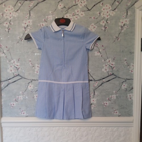 Girls blue gingham drop - blue,