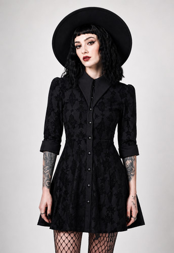 Killstar vanda flocked shirt - killstar,