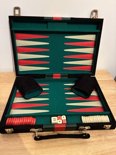 Vintage backgammon set black - backgammon,