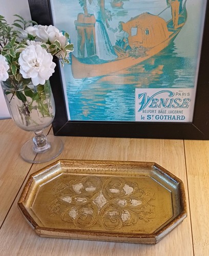 Vtg italian florentine tray - vtg,