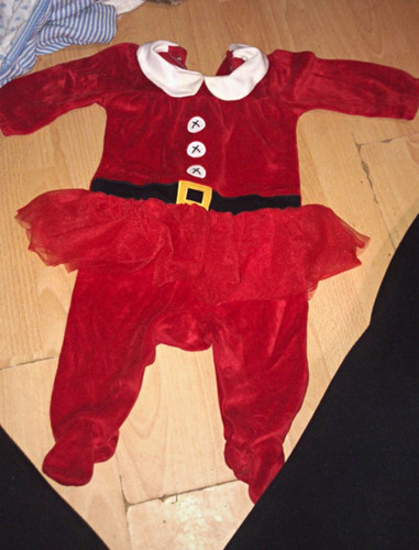 Santa claus velour babygrow - santa,
