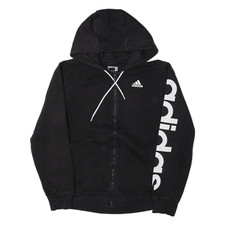 ADIDAS Mens Black Hoodie Full Zip S