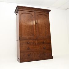 Antique Victorian Satin Birch Linen Press by H. Mawer & Stephenson Ltd