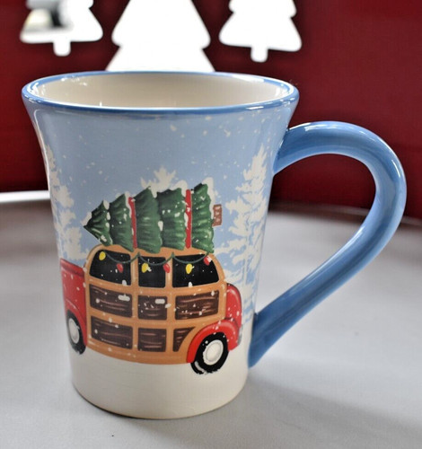 Christmas mug red truck retro - christmas,
