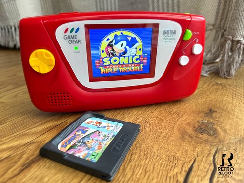 Sega game gear red console - gear,