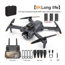8k Hd Drone Dual Camera Wifi Fpv Foldable Selfie Rc Quadcopter With 3 Batteries