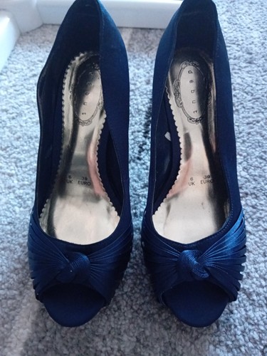 Ladies debut navy open toed - navy,