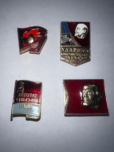 Soviet era enamel pin badges - soviet,