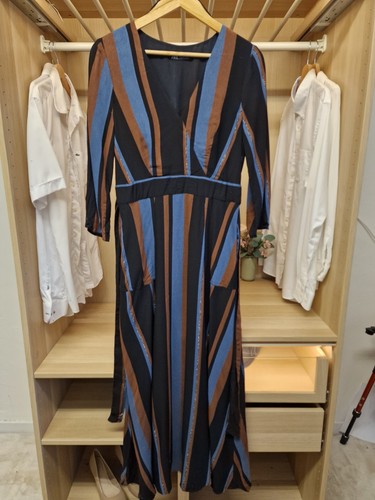 Zara womens striped midi - womens, dress