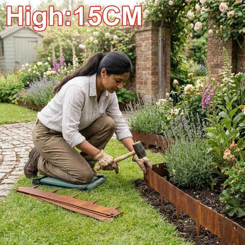Corten steel lawn - steel, set