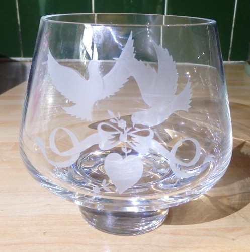 Caithness glass etched dove - glass,