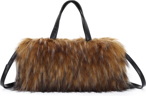 Women faux fur furry - faux, shoulder