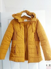 TU Hooded Mustard Colour Puffer Jacket UK Women's Size 10