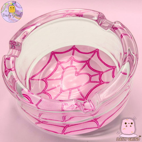 Pink spider web heart - pink,