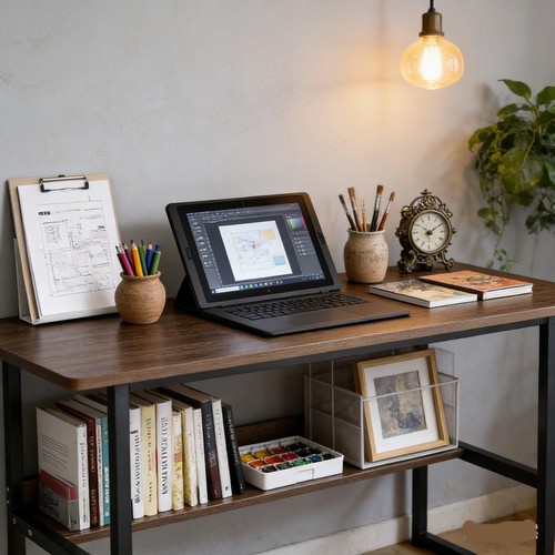 Home office study desk - home,