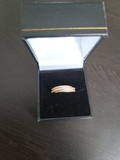 9ct white, rose and gold