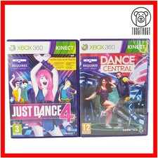 Xbox 360 Kinect Video Game Bundle Just Dance 4 + Dance Central Ubisoft Lot Party