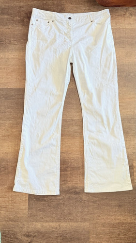 Ladies white bootcut trousers - white,