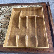 Vintage retro 1970's Caleppio ROBEX Wood Effect Cutlery Tray Italy 5 Section