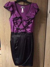 Lipsy Black Frill Detail Dress Size 12