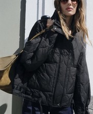 ZARA NEW BLACK PADDED QUILTED