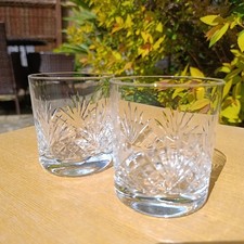 Cut glass crystal - (pair),