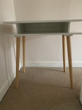 Habitat Cato White Office Desk with Wooden Legs