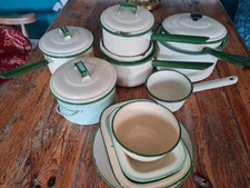VINTAGE WWII 1940s CREAM/GREEN