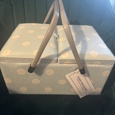 large  Sewing Box baby blue