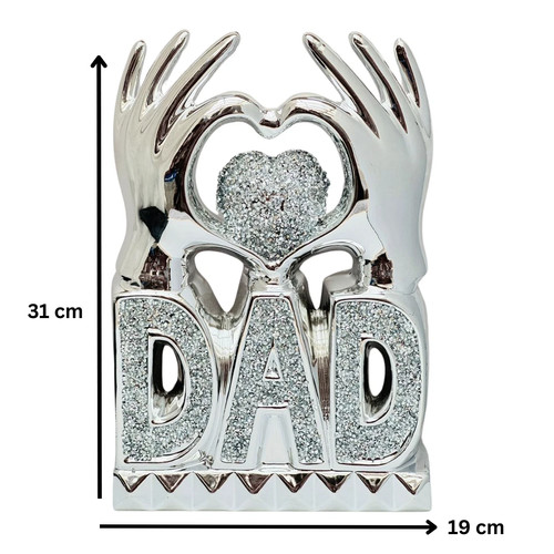 Nan heart hand silver - silver, crushed
