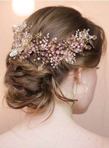 Gold bridal hair - hair,