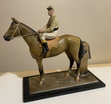 AUSTRIAN SPELTER COLD PAINTED RACEHORSE & JOCKEY TABLE LIGHTER…