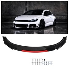 For VW Scirocco 2008-2017 Coupe Black Red Front Bumper Lip Spoiler Splitter UK
