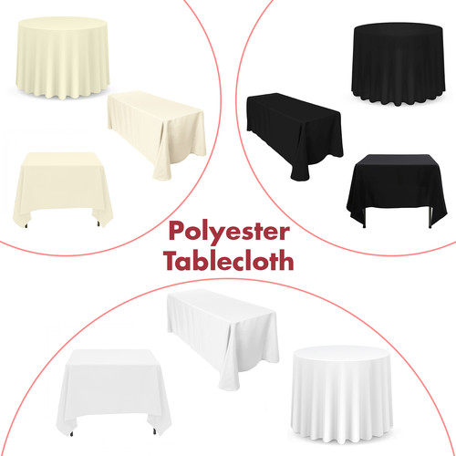 Tablecloth polyester round - tablecloth,
