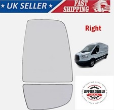 Upper & Lower Mirror Glass Set Ford Transit MK8 2014-  Drivers Side Right Hand