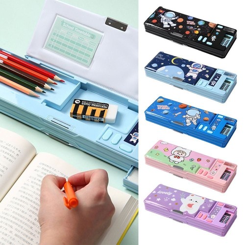 Double layer pencil case with - case,