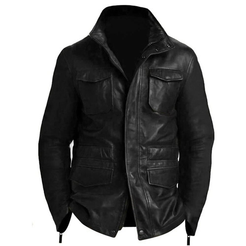 Mens black genuine lambskin - black,