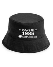  Totally Awesome Made in 1985 Bucket Hat 40th Birthday Age 40 Men Ladies Black 