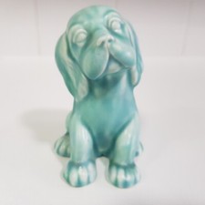 Beswick Ware Puppy Dog 454 ceramic figure aqua teal glazed vintage England 1950s
