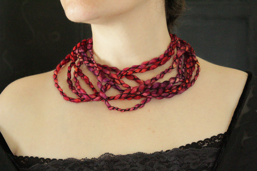Artsy textile bib necklace - artsy,